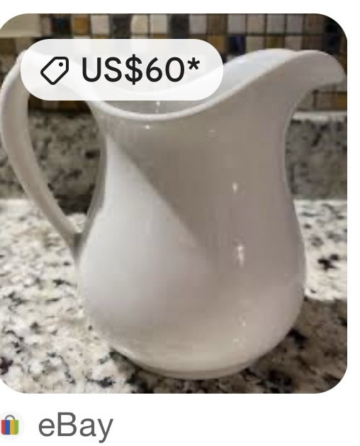 Large milk jug creamer pitcher porcelain