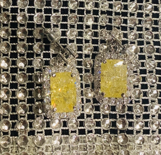 NEW Ring & Earrings Cocktail Set Diamonte Citrine