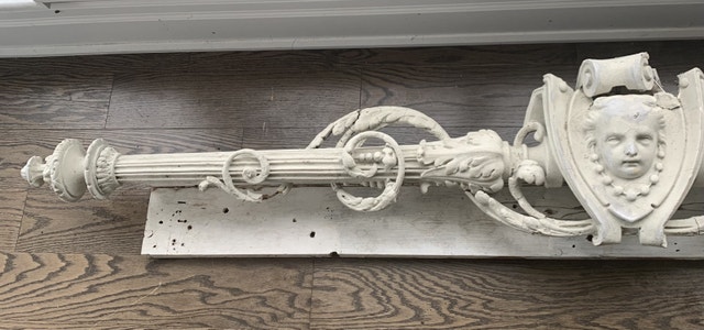 Large Antique French Carved Plaster Mirror Door Pediment - photo 2