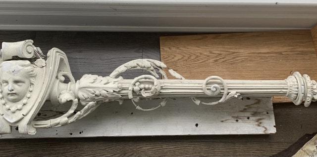Large Antique French Carved Plaster Mirror Door Pediment - photo 3