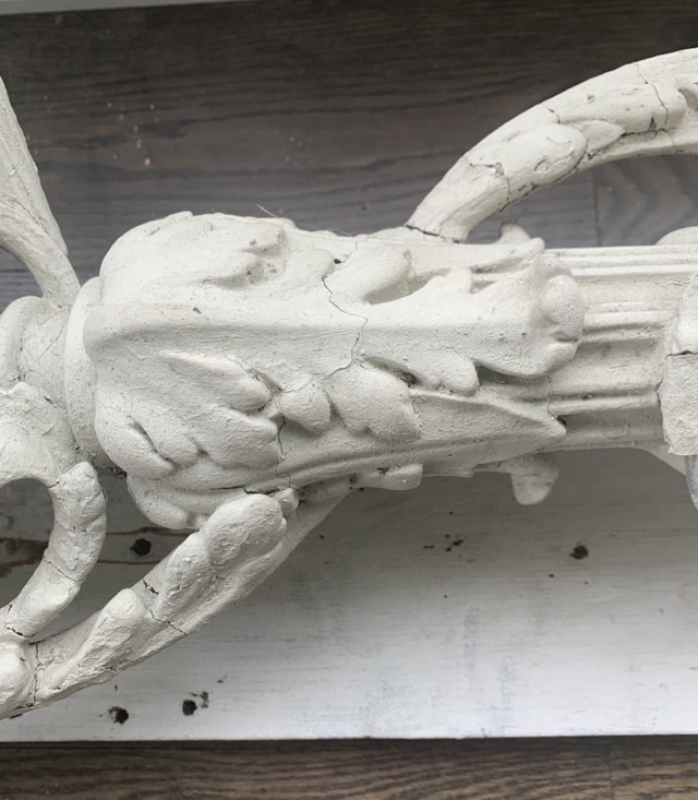 Large Antique French Carved Plaster Mirror Door Pediment - photo 4