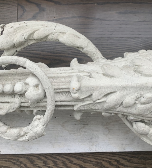 Large Antique French Carved Plaster Mirror Door Pediment - photo 5