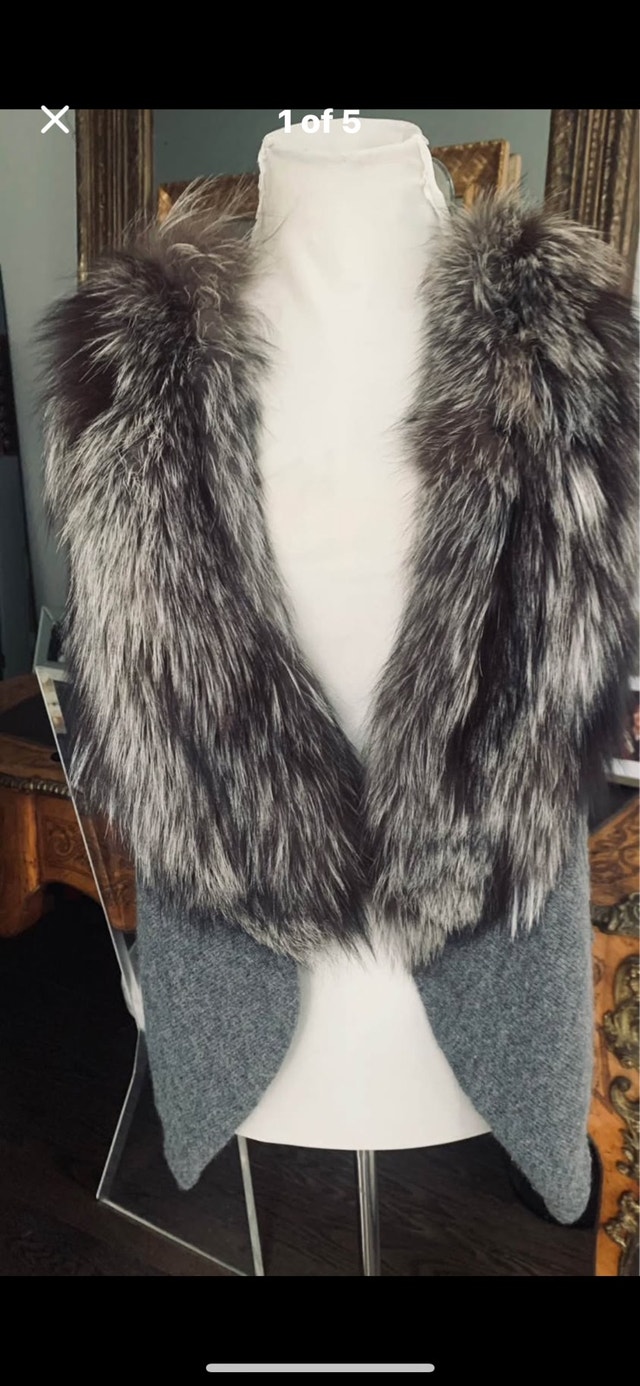Fox Fur Real Vest Wool Knitted Gorgeous