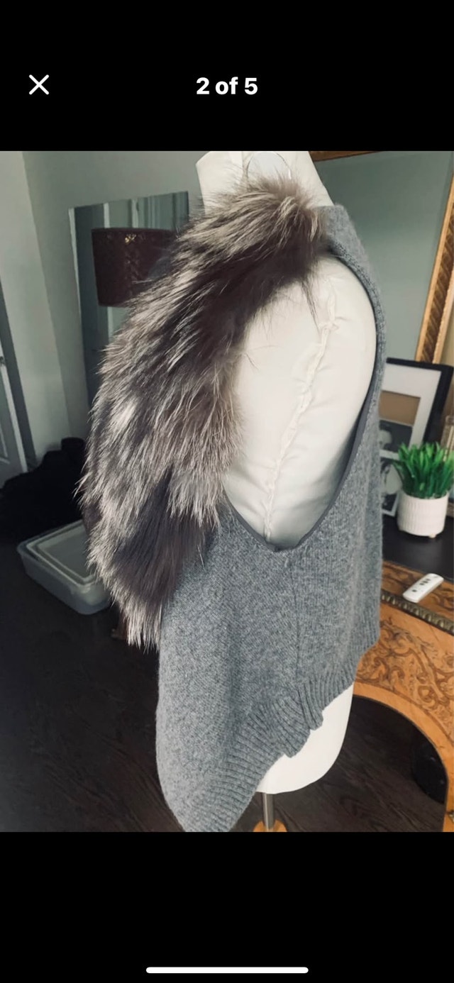 Fox Fur Real Vest Wool Knitted Gorgeous - photo 3
