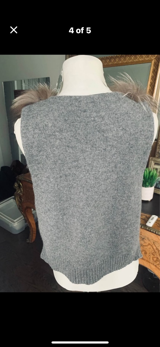 Fox Fur Real Vest Wool Knitted Gorgeous - photo 4