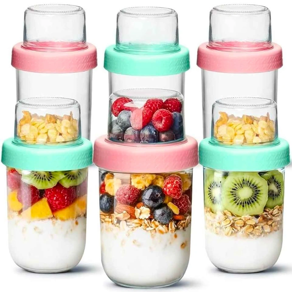 ComSaf Overnight Oats Glass Jars with Lids - 4 Pack - photo 2