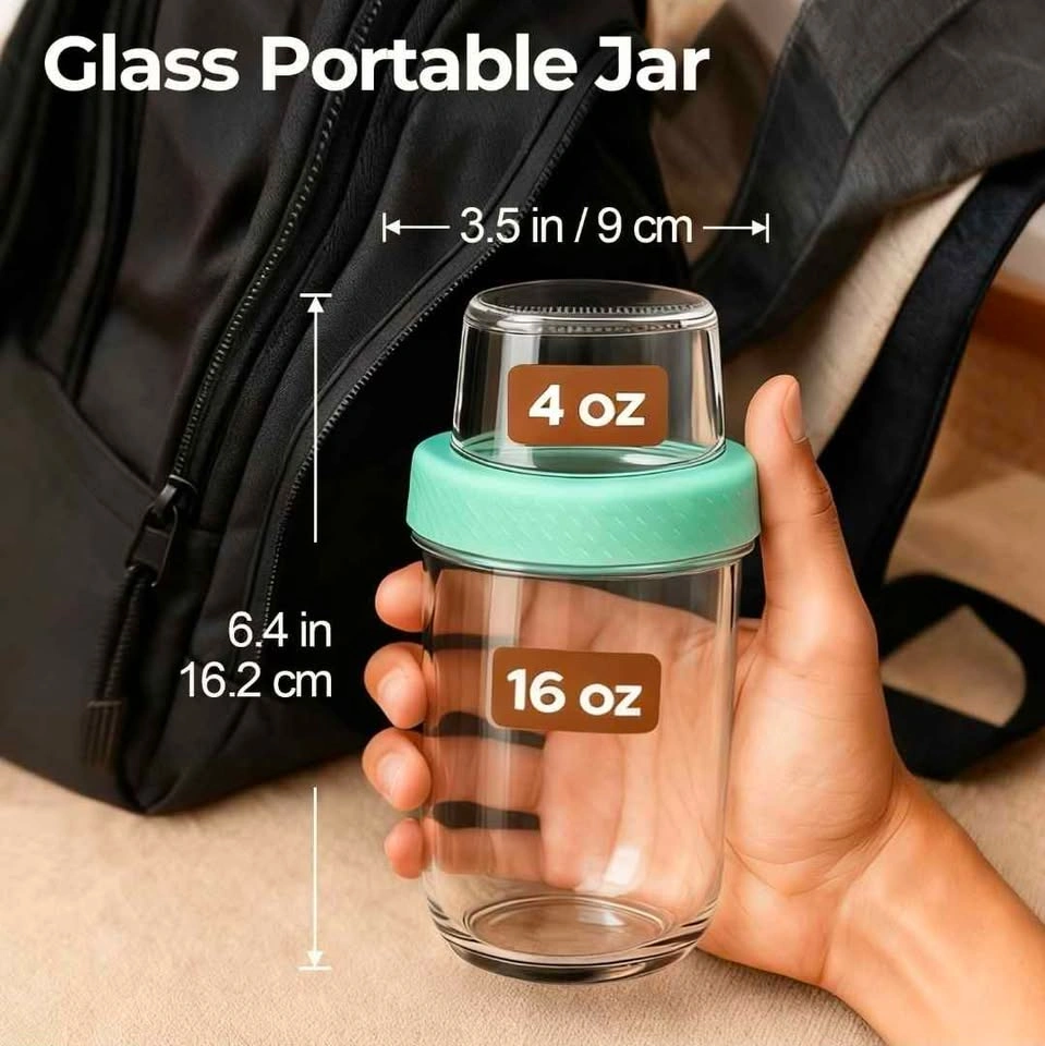ComSaf Overnight Oats Glass Jars with Lids - 4 Pack - photo 3