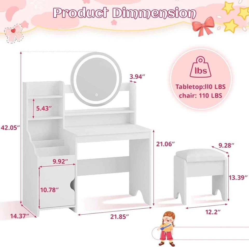 Vabches Kids Vanity with Lights - photo 3