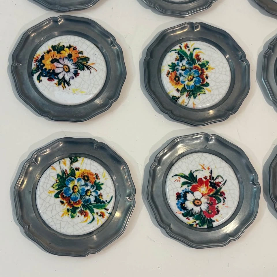 Pewter Mini Plates Angel Hallmark - Birds and Flowers Vintage - photo 2