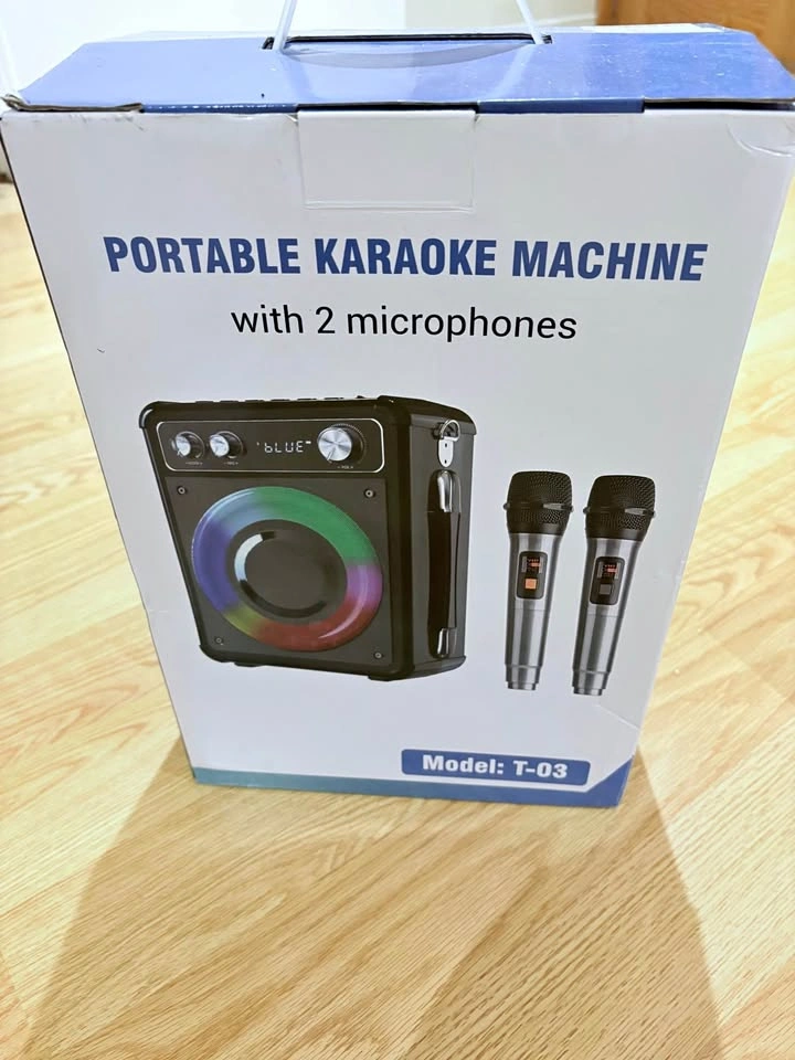 Portable Karaoke Machine Model T-03 with 2 Microphones