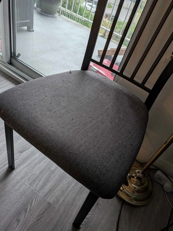 Black metal kitchen chair with gray seat - photo 2