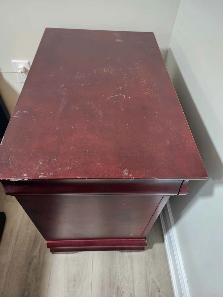 Burgundy Red Bedside Cabinet - photo 3
