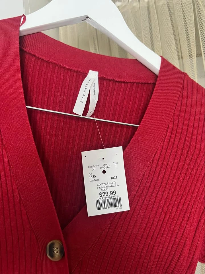 Long Sleeve Red Dress - Size M - photo 3