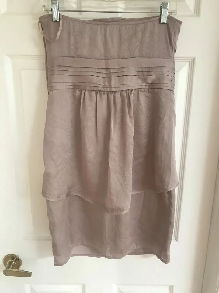 RW & Co Strapless Mauve Silk Dress - Size 4 - photo 2