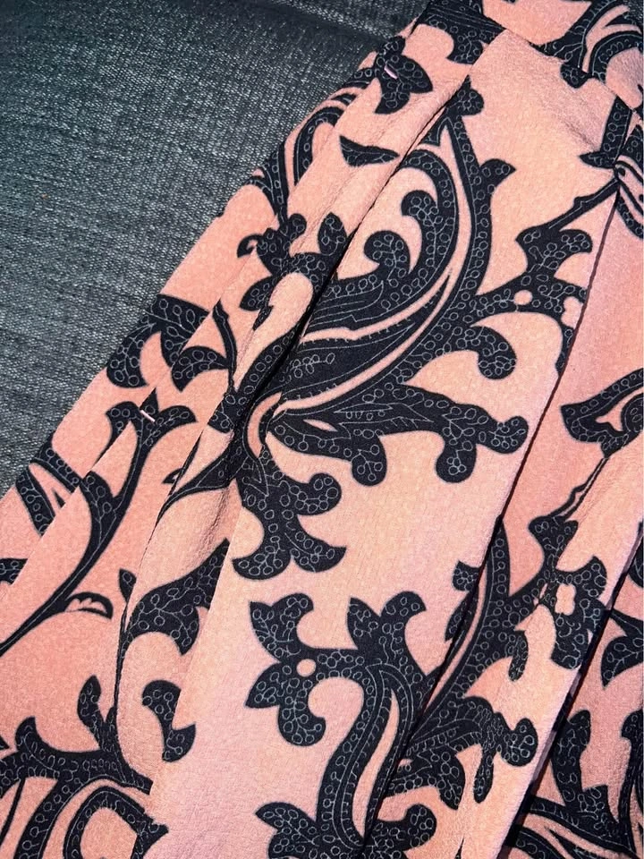 H&M Womens Skirt Pink Floral Jacquard Pockets Midi Pleated Full - photo 4