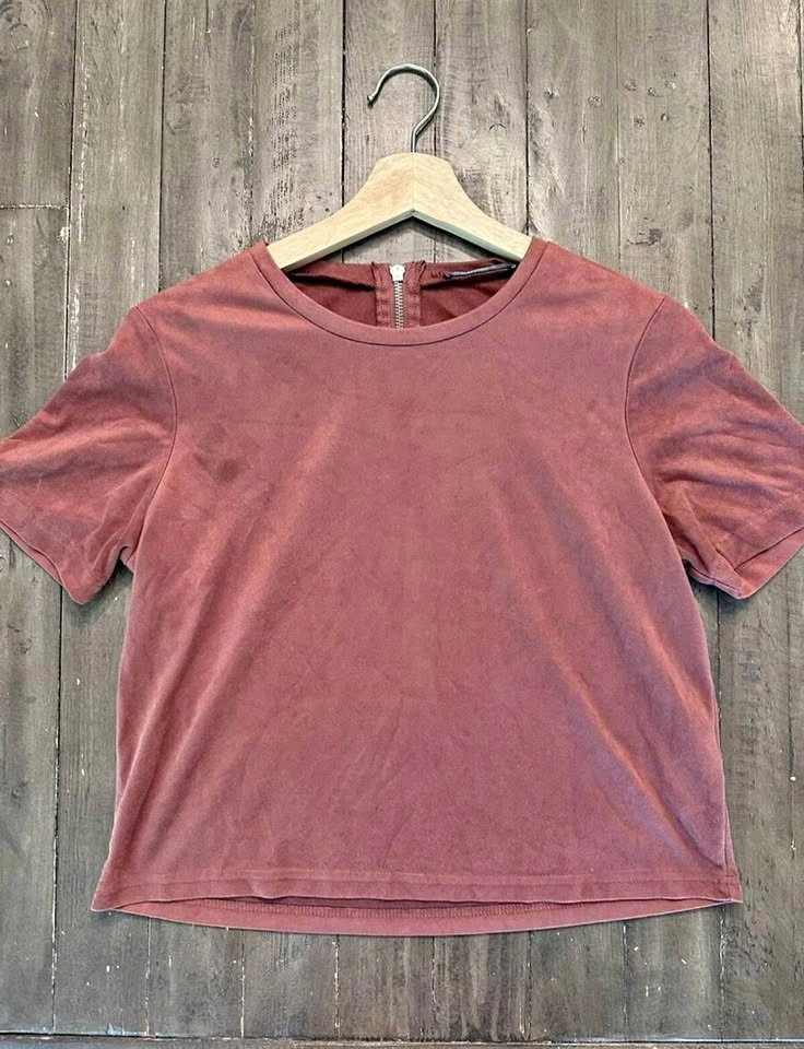 Zara Faux Suede Mauve Pink Top