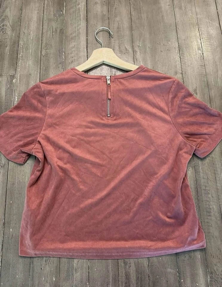 Zara Faux Suede Mauve Pink Top - photo 2