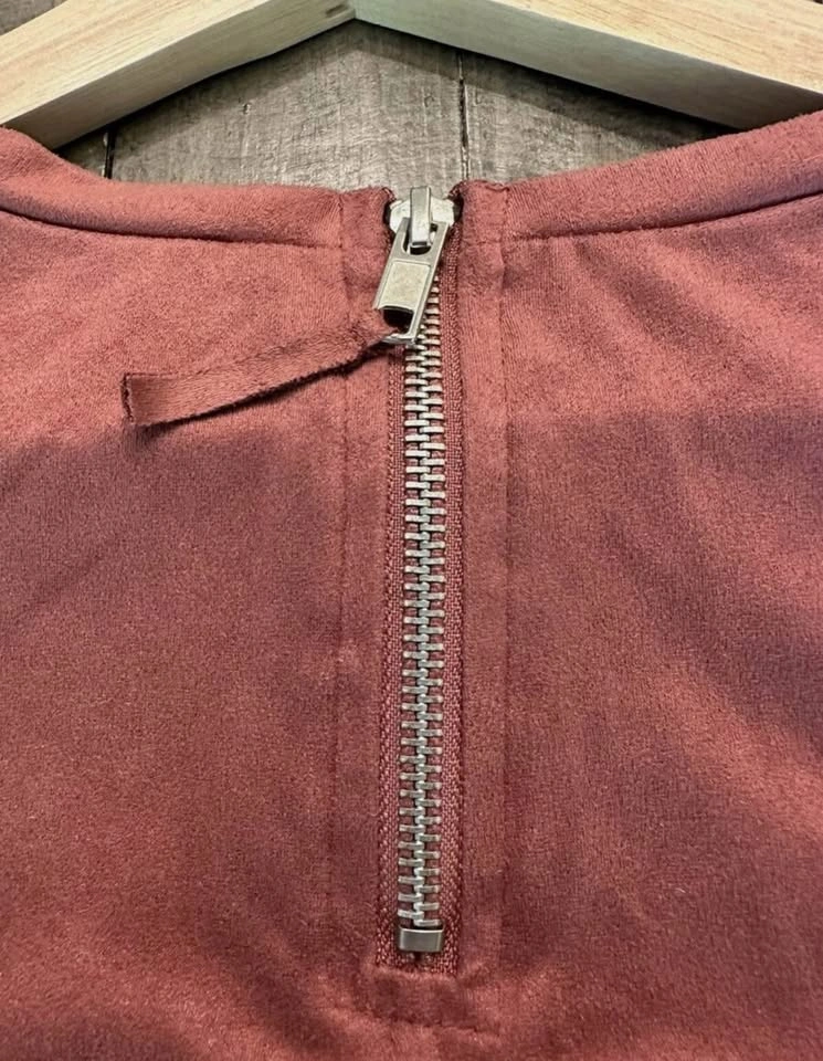 Zara Faux Suede Mauve Pink Top - photo 3