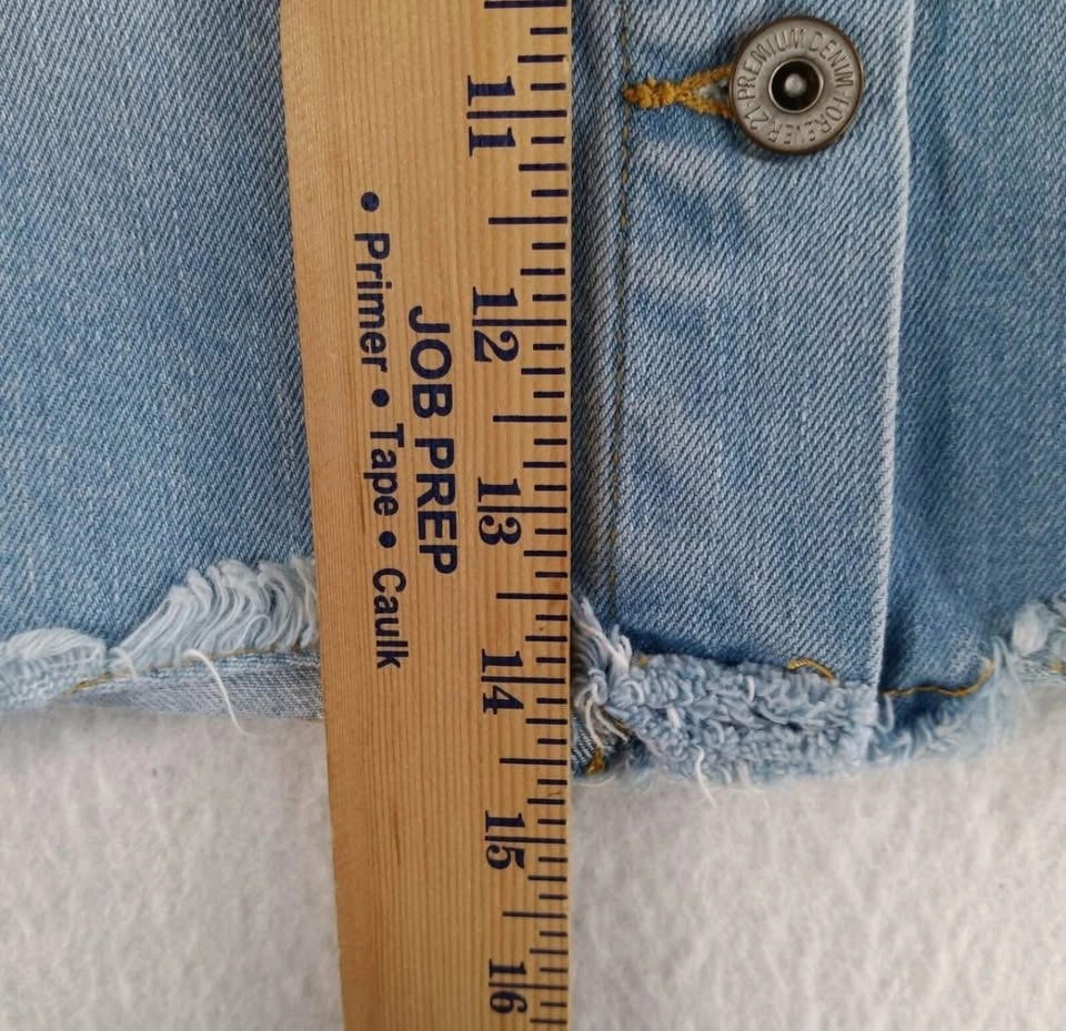 Forever 21 Jean Skirt Womens 26 Blue Light Wash Denim Frayed - photo 4