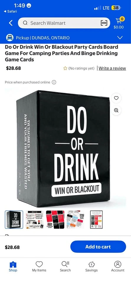 Do Or Drink Party Game - Win Or Blackout Cards