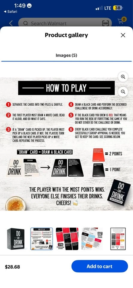 Do Or Drink Party Game - Win Or Blackout Cards - photo 2