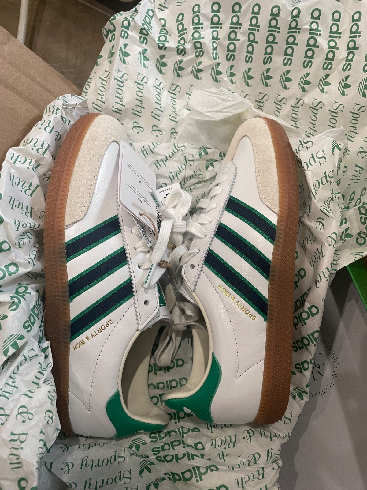 Sporty & Rich x adidas AS 250 White Green - Women's Size 5.5 - photo 3