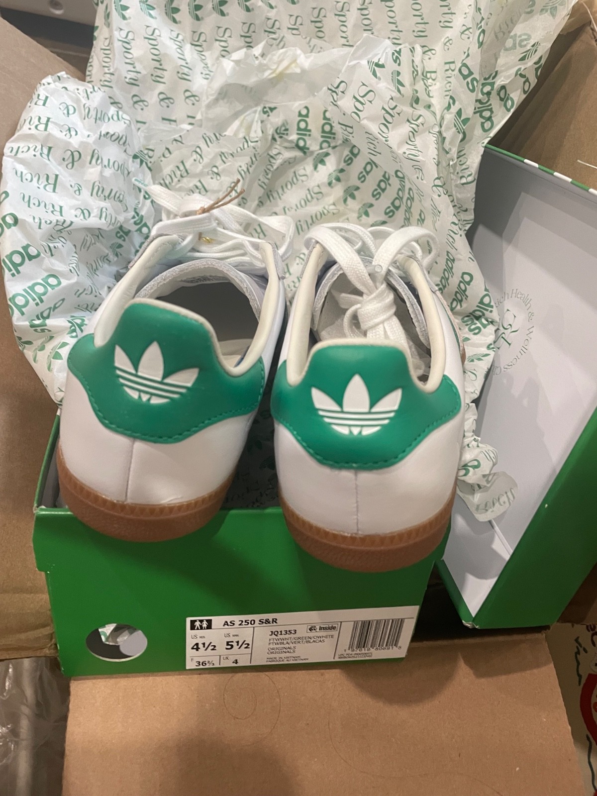 Sporty & Rich x adidas AS 250 White Green - Women's Size 5.5 - photo 5