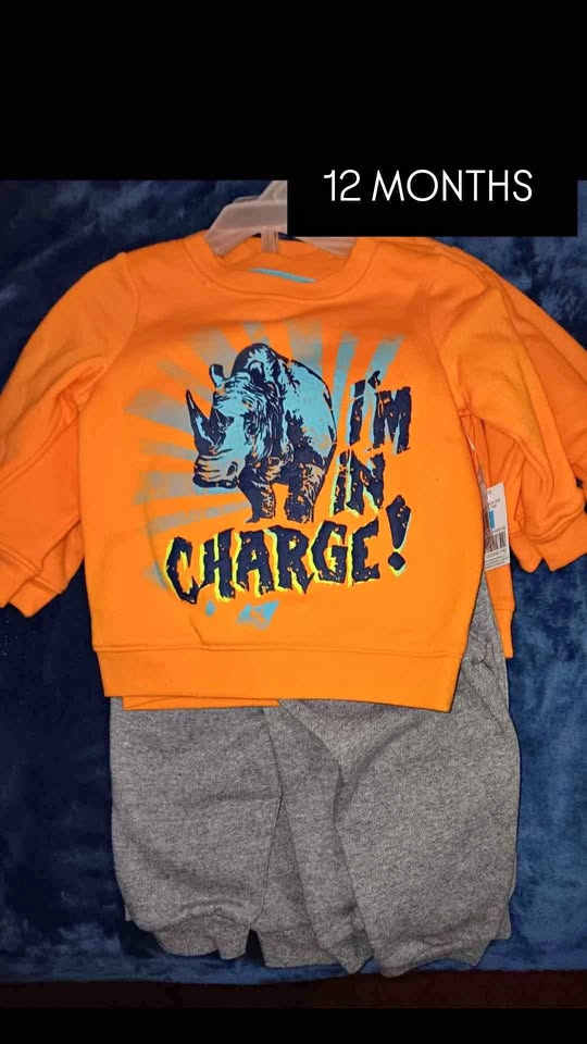 Boys 12 Months Rhino Sweatsuit $5