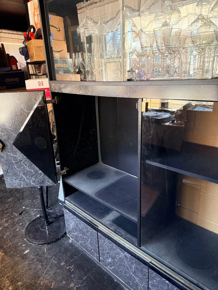 Black Lacquer & Glass Bar Cabinet - photo 2