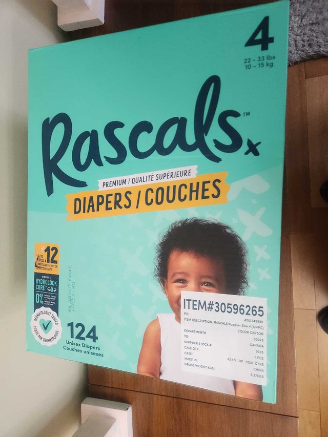 Rascal's Baby Diapers Size 4 (124 count) - photo 3