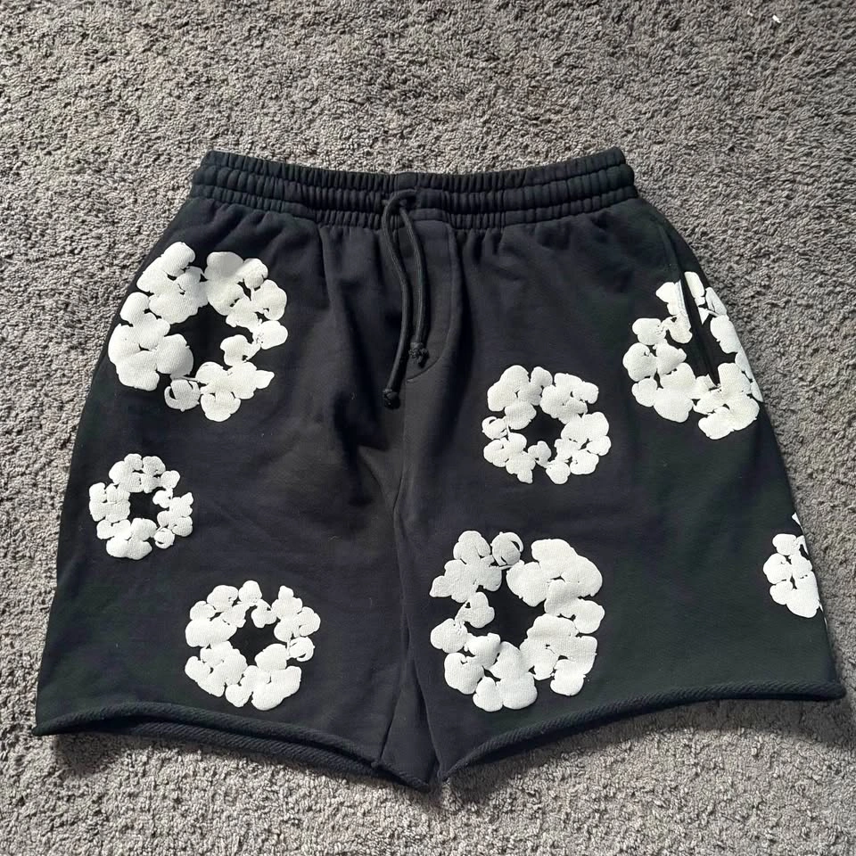 Denim Tears The Cotton Wreath Shorts Black