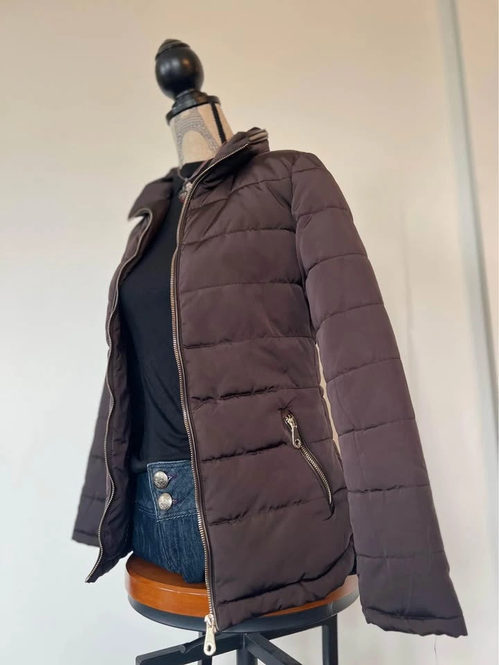 Massimo Dutti NEW Brown Puffer Jacket - Adjustable Waist - photo 2