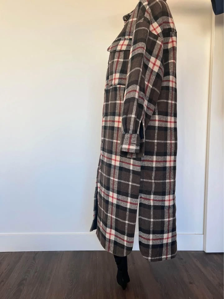 PINK MARTINI BRAND Plaid Long Coat - Des Plaines - photo 2