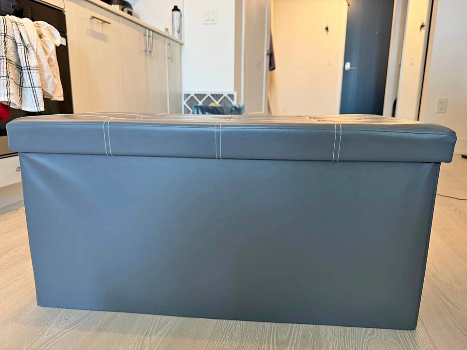 Folding Storage Bench (Grey)