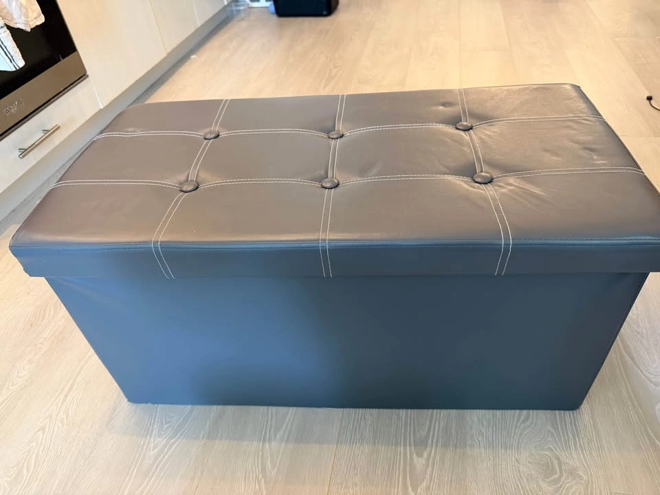Folding Storage Bench (Grey) - photo 2