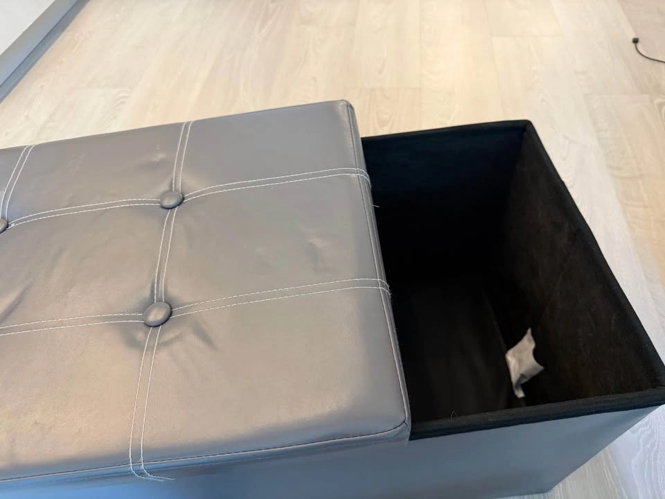 Folding Storage Bench (Grey) - photo 4