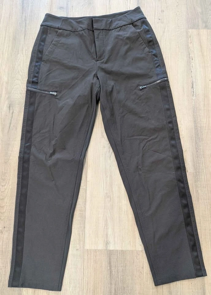 Athleta Headlands Hybrid Cargo Pants Brown Ankle Zip Pocket Trav - photo 2