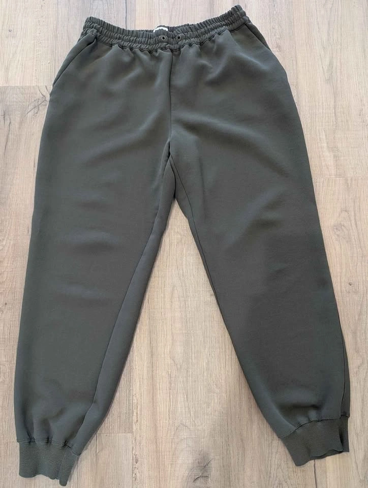 Wilfred Aritzia Olive Pull-On Dress Pants Joggers Cuffed Ankle - photo 2