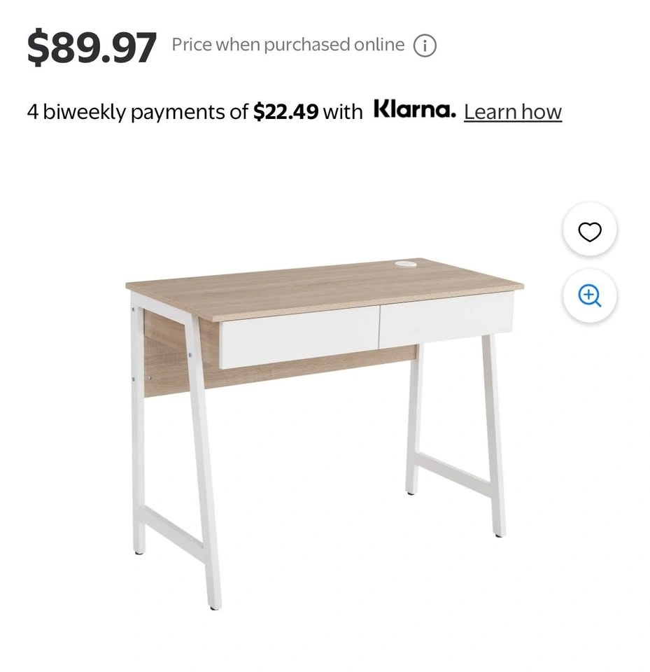 Mainstays 2 drawer computer desk with USB charger - photo 3