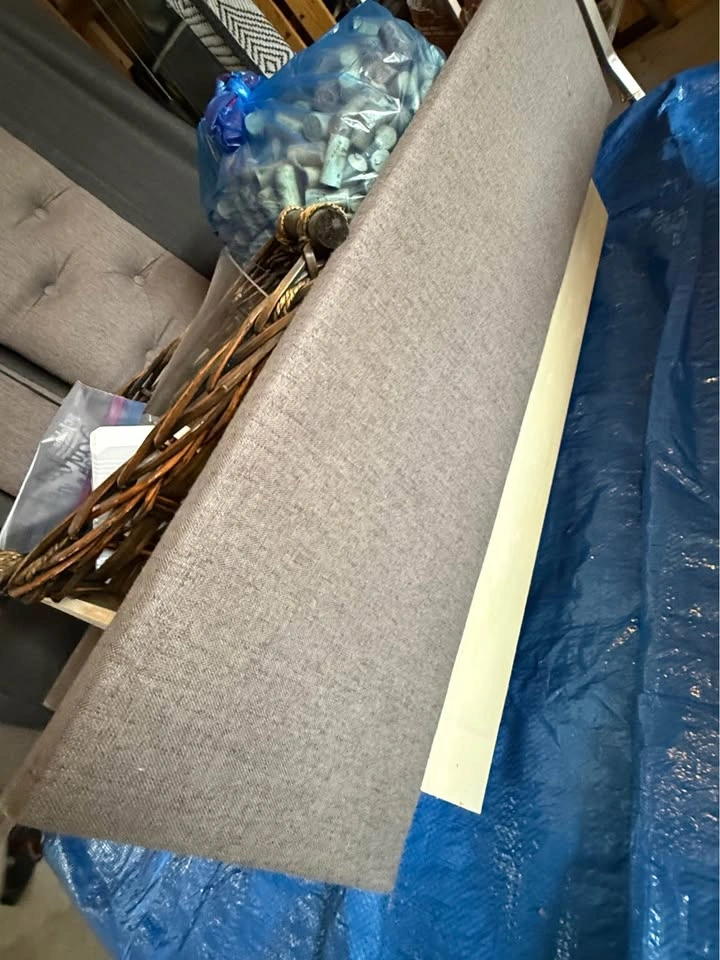 Grey Upholstered Daybed with Storage Drawers + IKEA Mattress - photo 3