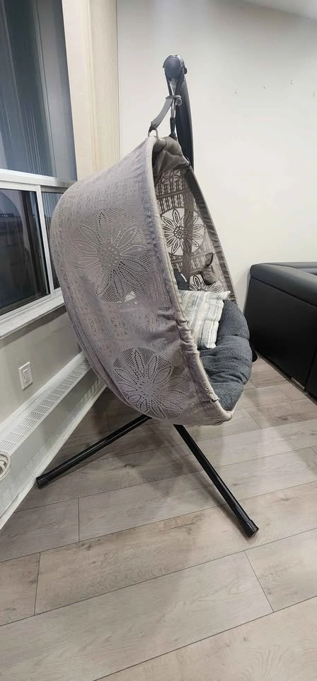 Beautiful 2-seater hanging egg chair with sturdy stand - photo 3