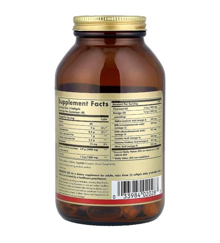 Omega 3-6-9 (120 Softgels) Sealed - photo 2