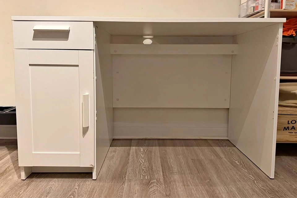 White Desk w Storage