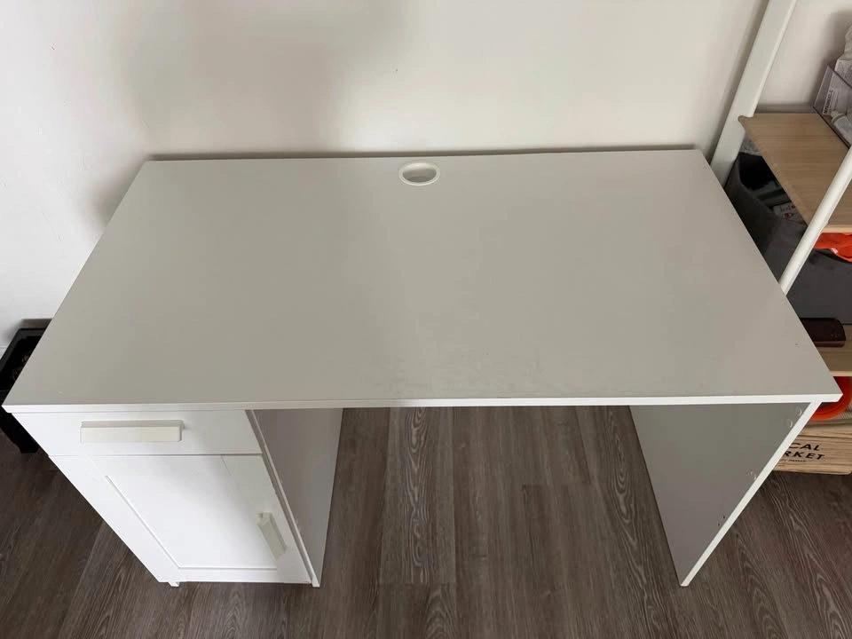 White Desk w Storage - photo 2