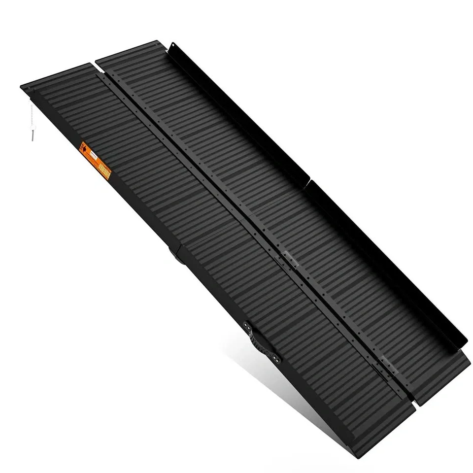7FT Black Folding Aluminum Wheelchair Ramp – 800 lbs