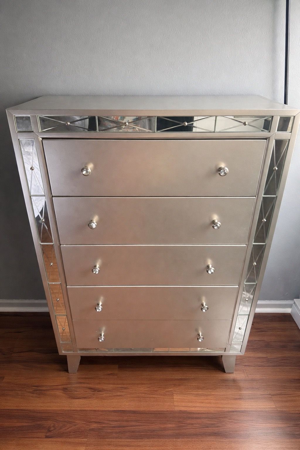 Chrome/Mirrored 5 Drawer Chest