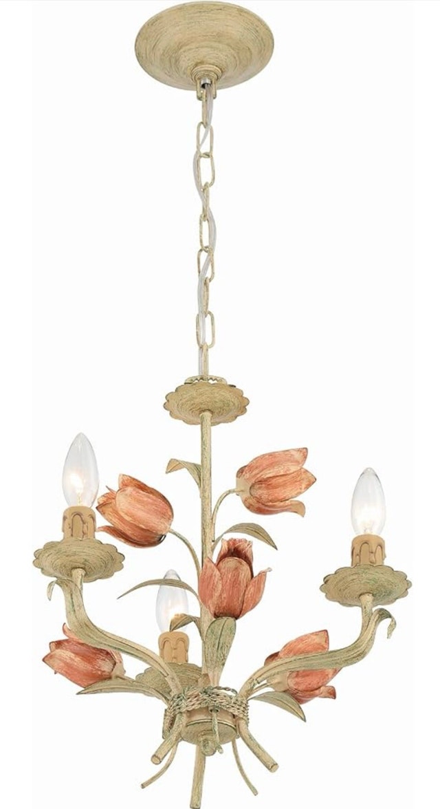 Crystorama Southport 3 Light Sage Rose Mini Chandelier