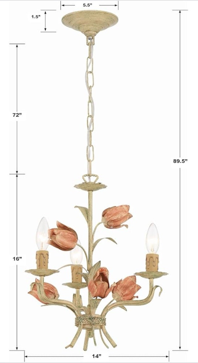 Crystorama Southport 3 Light Sage Rose Mini Chandelier - photo 2