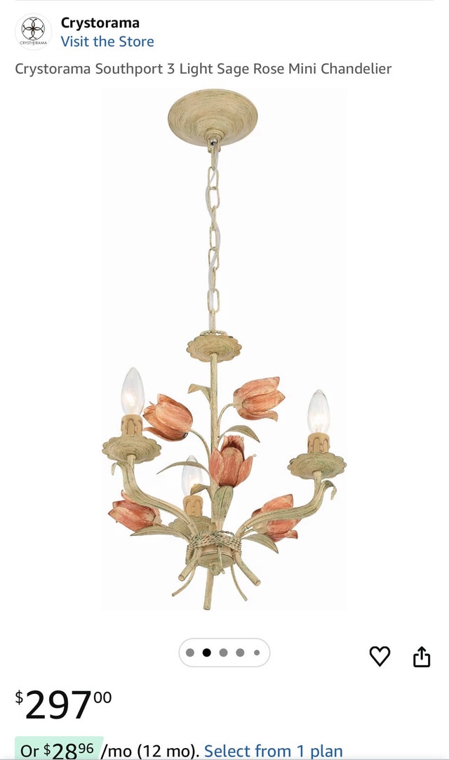 Crystorama Southport 3 Light Sage Rose Mini Chandelier - photo 3