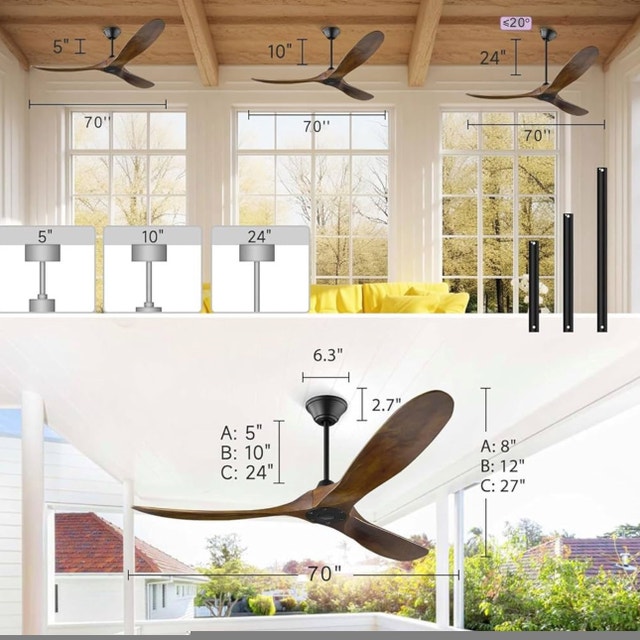 Large 70" Outdoor/Indoor Ceiling Fan - Brand New - photo 4